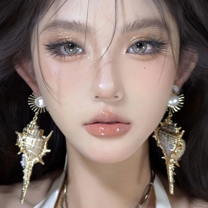 Κρεμαστά Σκουλαρίκια Κοχύλι Κώνος