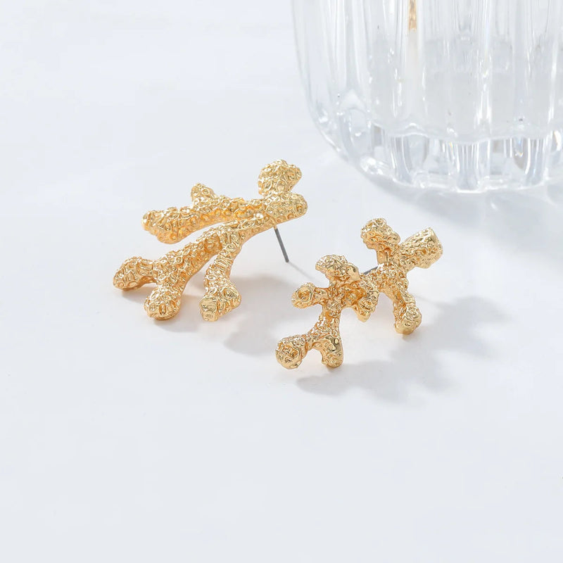 Σκουλαρίκια Κρεμαστά Κοράλλι Χρυσό ή Ασημί χρώμα