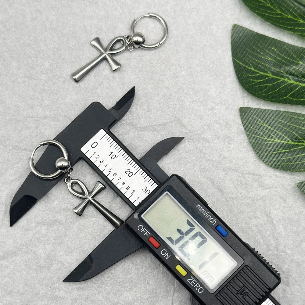 Σκουλαρίκια Κρεμαστά Σταυρός Άνκ 