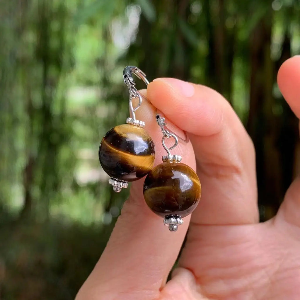 Κρεμαστά Σκουλαρίκια Γυναικεία Μάτι της Τίγρης 