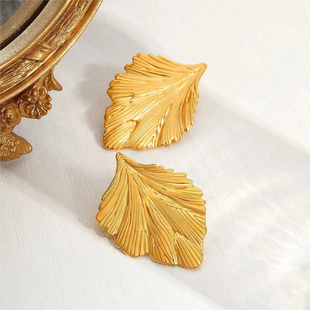 Κρεμαστά Σκουλαρίκια Φύλλα Γυναικεία χρυσά