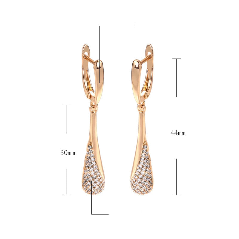 Boucles d'Oreilles Pendantes Goutte d'Eau en Zircon pour Femme