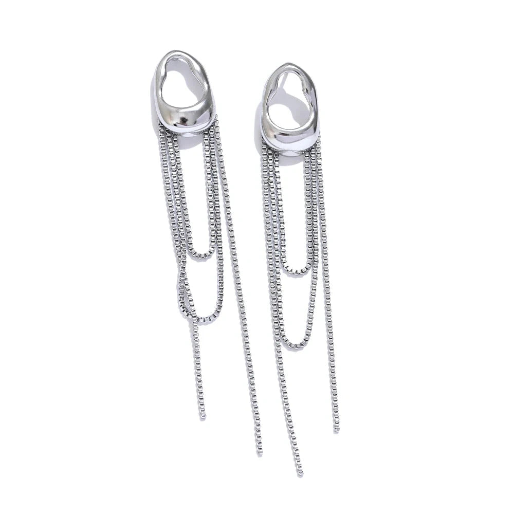 Boucles d'Oreilles Pendantes Goutte d'Eau pour Femme argent