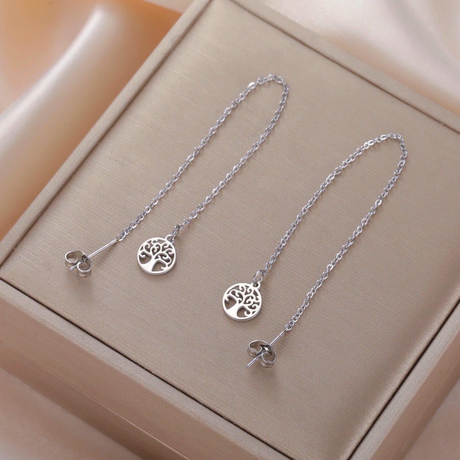 Κρεμαστά Σκουλαρίκια για Γυναίκες Δέντρο της Ζωής ασήμι