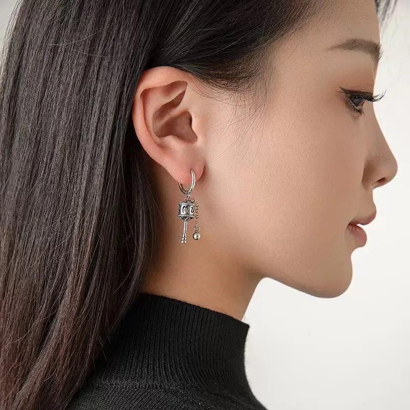 Κρεμαστά Σκουλαρίκια Τροχός Προσευχής Βουδιστικός