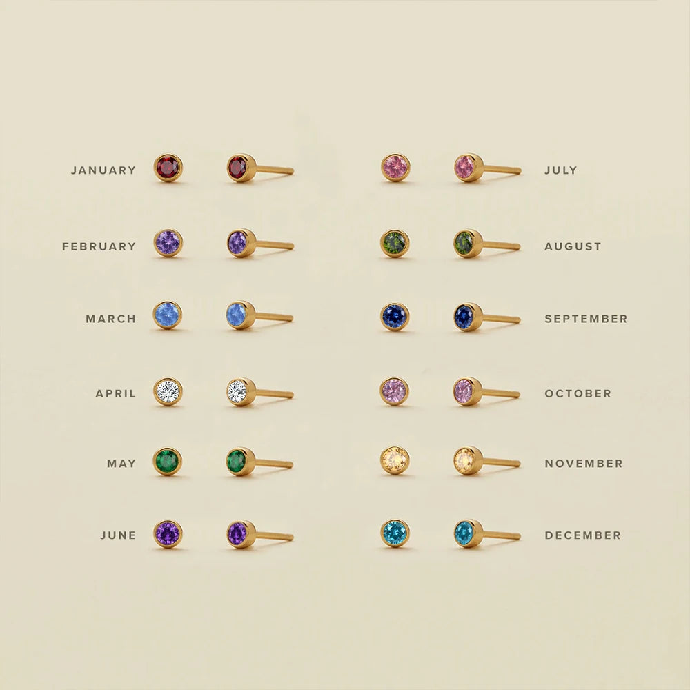 Σκουλαρίκια με Πέτρα Γέννησης 