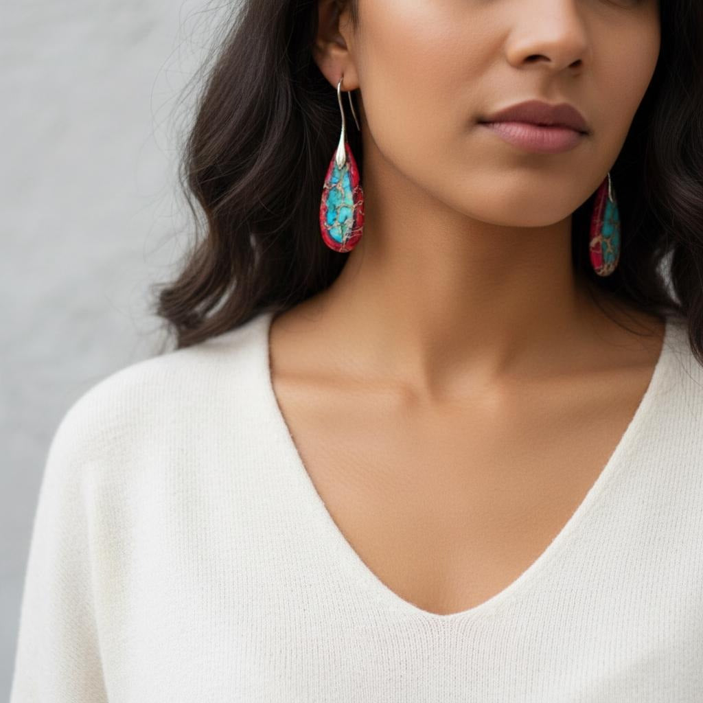 Σκουλαρίκια με Φυσική Πέτρα 