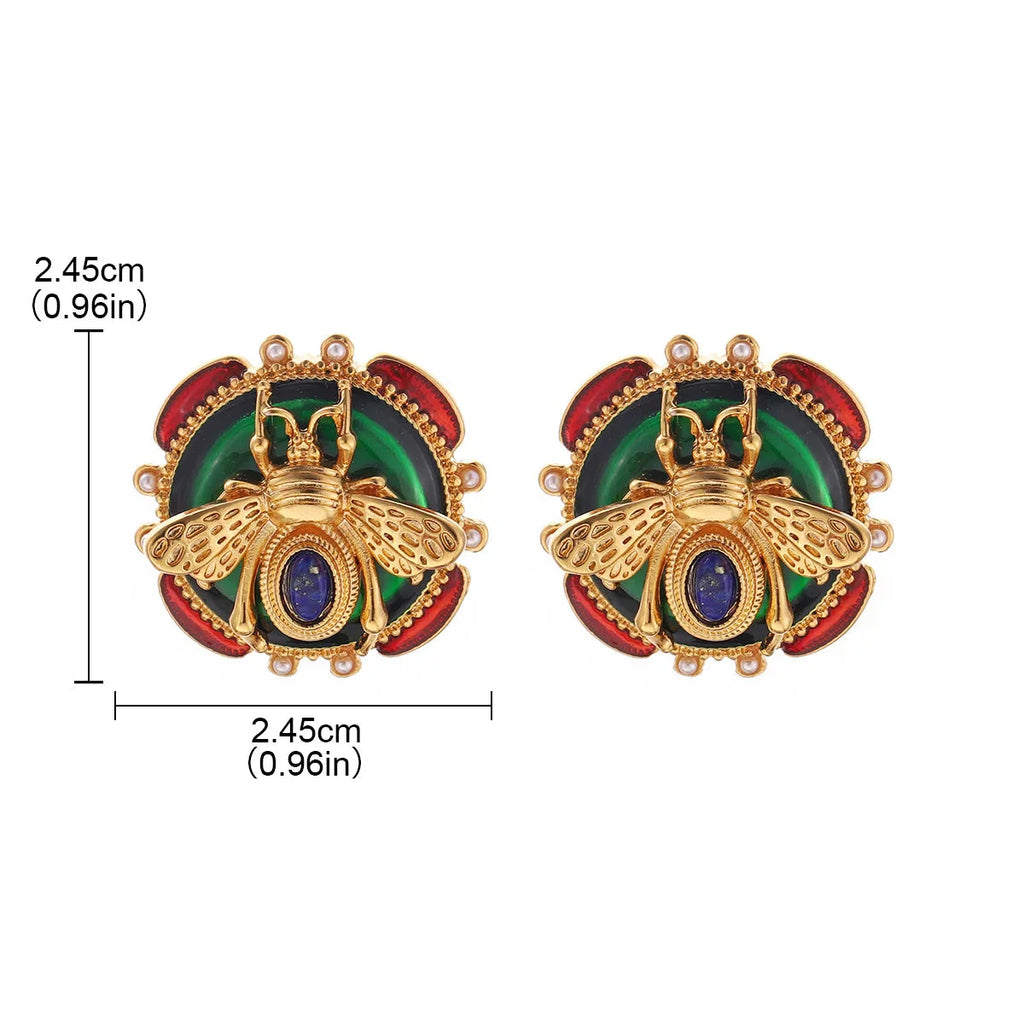 Στρογγυλά σκουλαρίκια μέλισσα