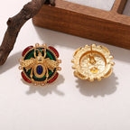 Στρογγυλά σκουλαρίκια μέλισσα πράσινο