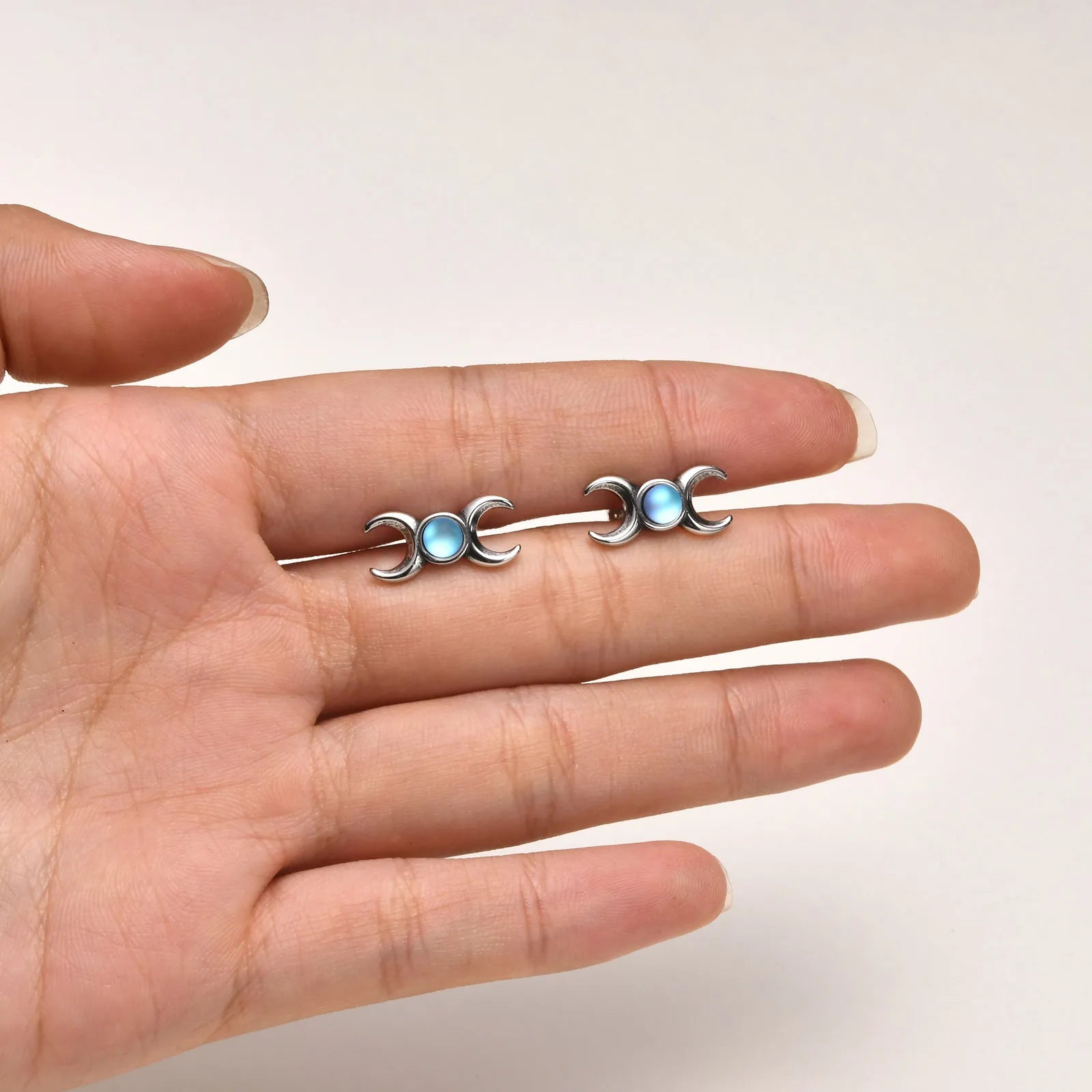 Σκουλαρίκια Τριπλή Σελήνη Καρφάκια Μαγεία Wiccan Γυναίκα