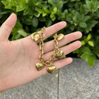 Βραχιόλι 5 Καρδιές Gourmette Γυναικείο χρυσό