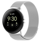 Βραχιόλι Ατσάλινο Μιλάνο με Μαγνήτη Smartwatch Google Pixel Watch 1 & 2  ασημί γκρι