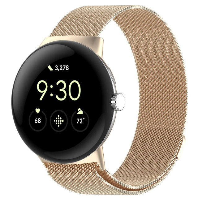 Βραχιόλι Ατσάλινο Μιλάνο με Μαγνήτη Smartwatch Google Pixel Watch 1 & 2 σαμπάνια