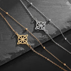 Βραχιόλι Ατσάλι Κόμπος Μάγισσας Γυναικείο Γκουρμέ Προστασία Wiccan ασημί