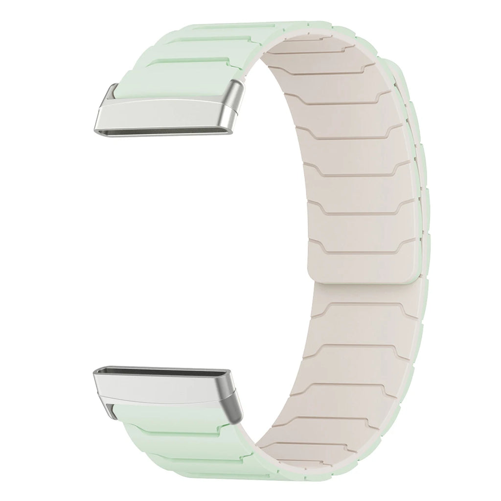 Μαγνητικό βραχιόλι για ρολόι Fitbit Versa 3, Versa 4, Sense 1 και Sense 2 πράσινο λευκό