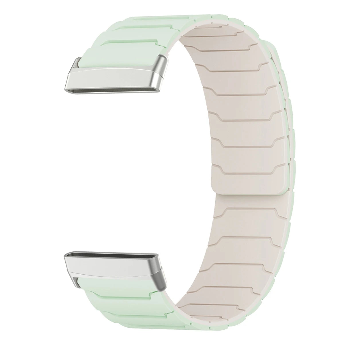 Μαγνητικό βραχιόλι για ρολόι Fitbit Versa 3, Versa 4, Sense 1 και Sense 2 πράσινο λευκό