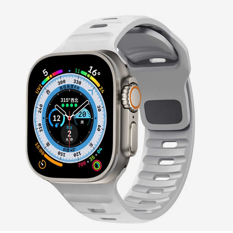 Βραχιόλι Apple Watch από χειρουργικό σιλικόνη γκρι