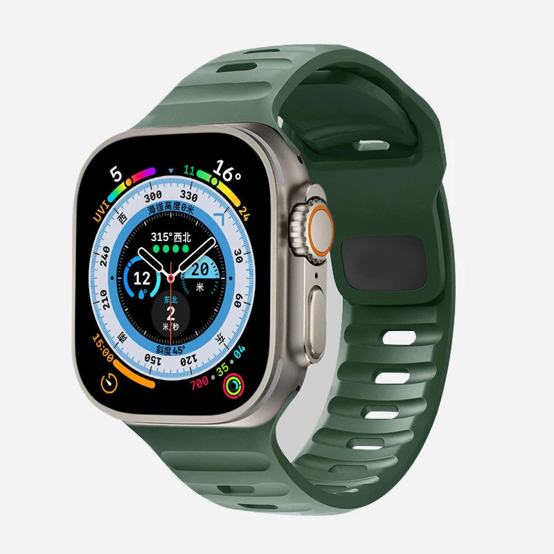 Βραχιόλι Apple Watch από χειρουργικό σιλικόνη πράσινο