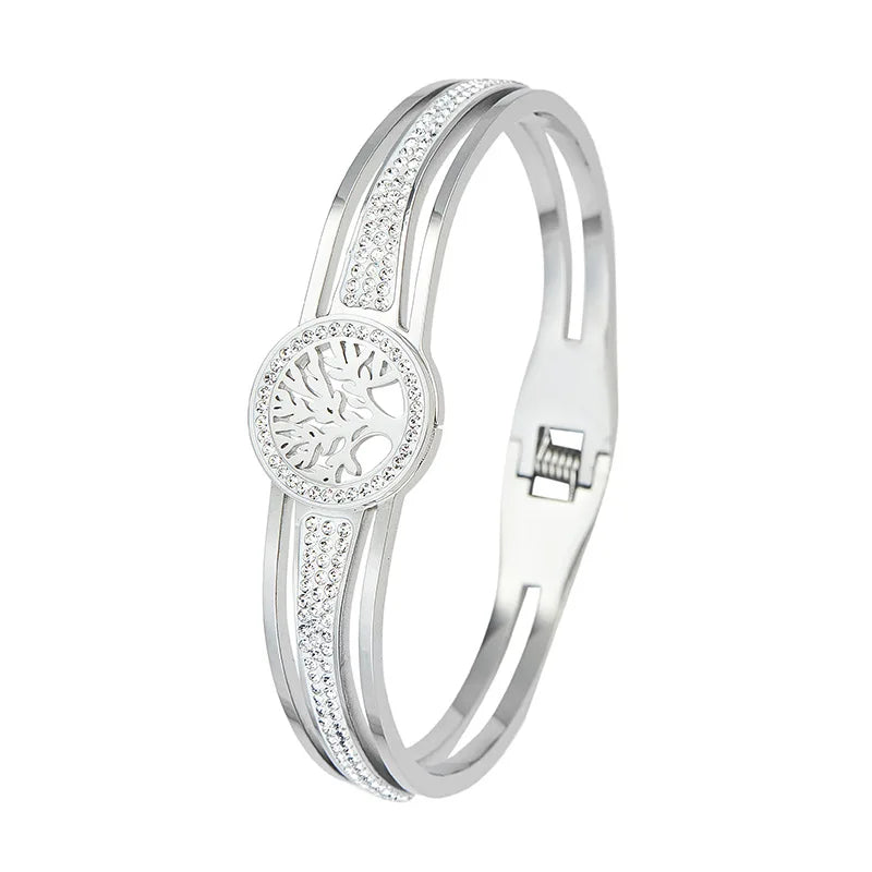 Βραχιόλι με Δέντρο της Ζωής και Ασημένιο Κρύσταλλο