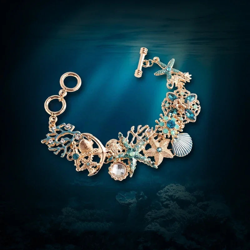 Βραχιόλι με κοχύλια μπλε χρώματος