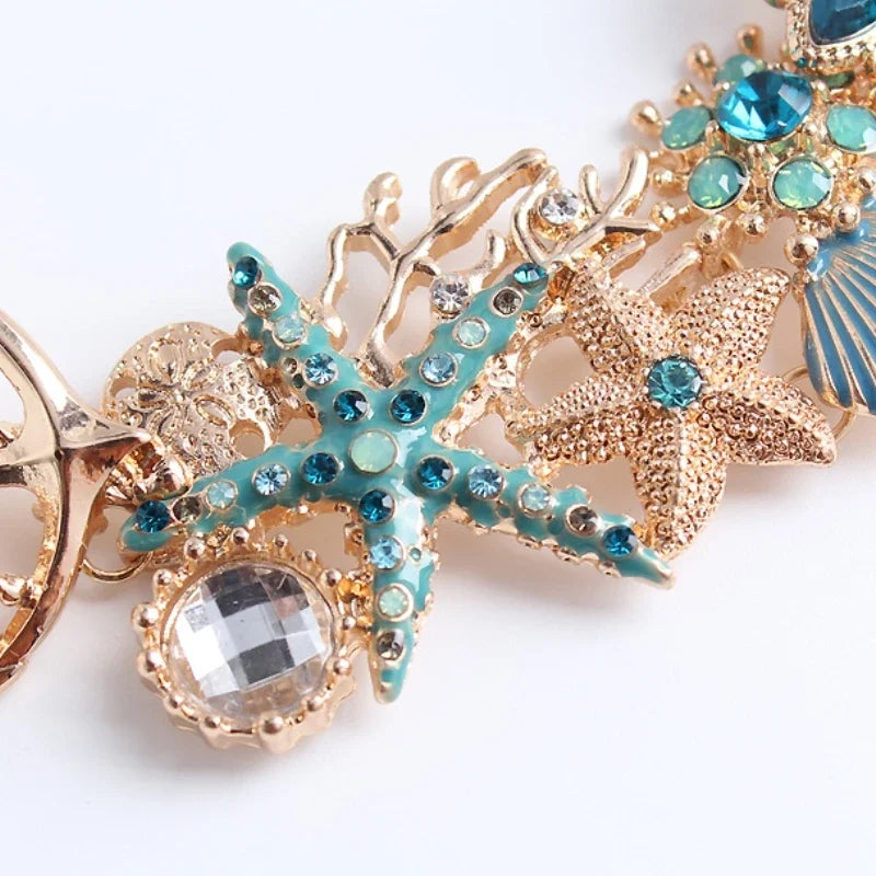 Βραχιόλι με κοχύλια μπλε χρώματος