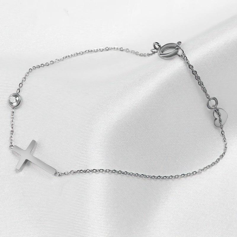 Bracelet avec Croix pour Femme  Argent