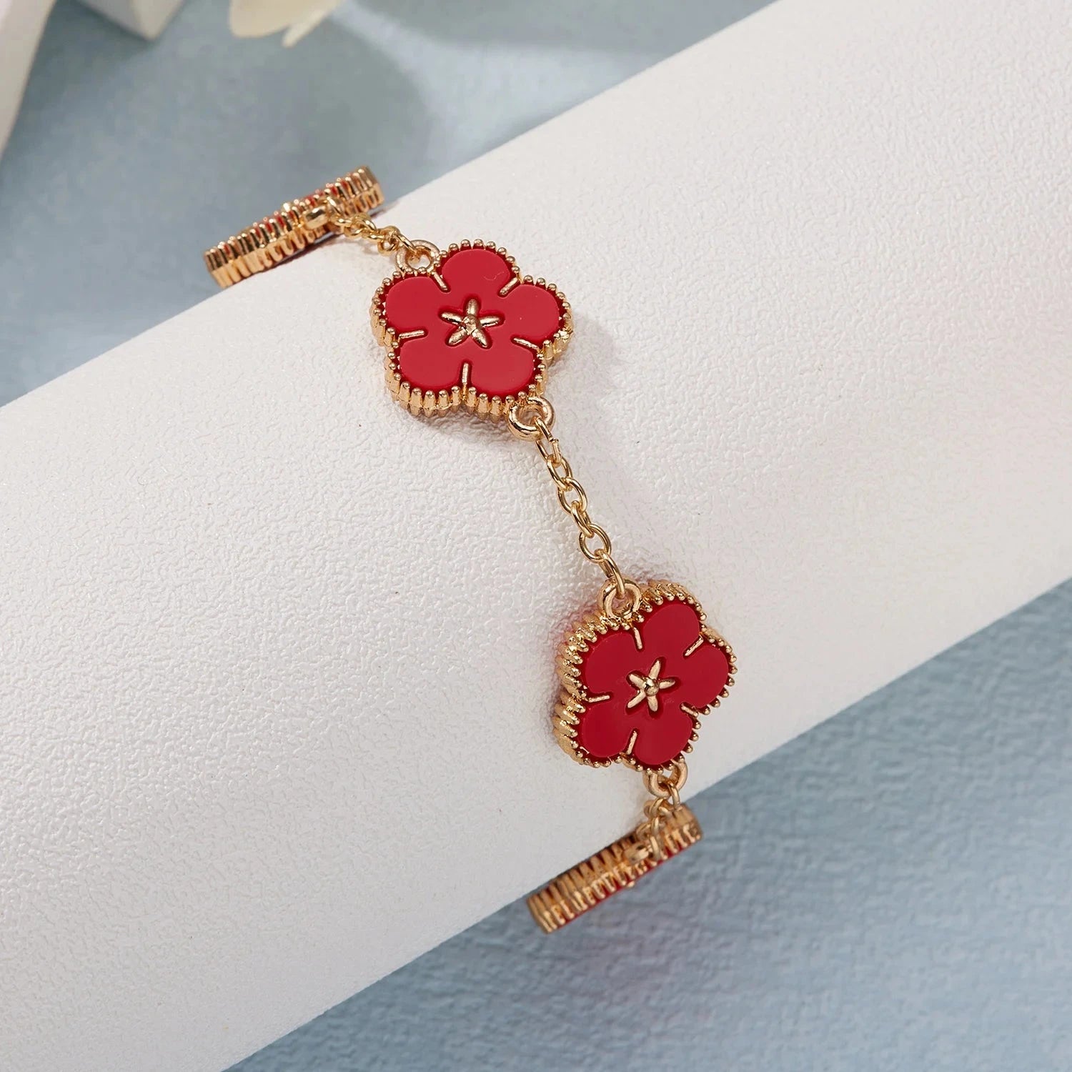 Bracelet avec Fleurs pour Femme rouge