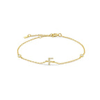 Βραχιόλι με αρχικό από στρας χρυσό f