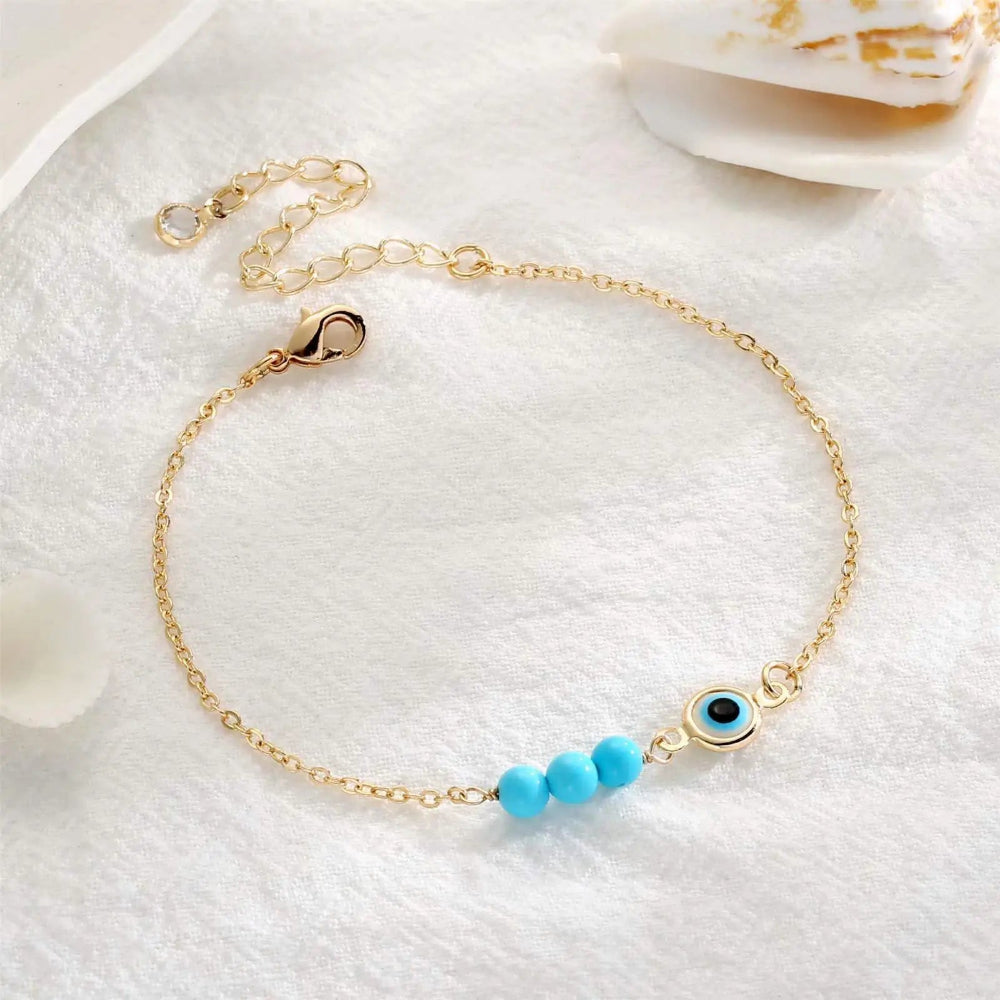 Bracelet avec Perles Contre le Mauvais Oeil