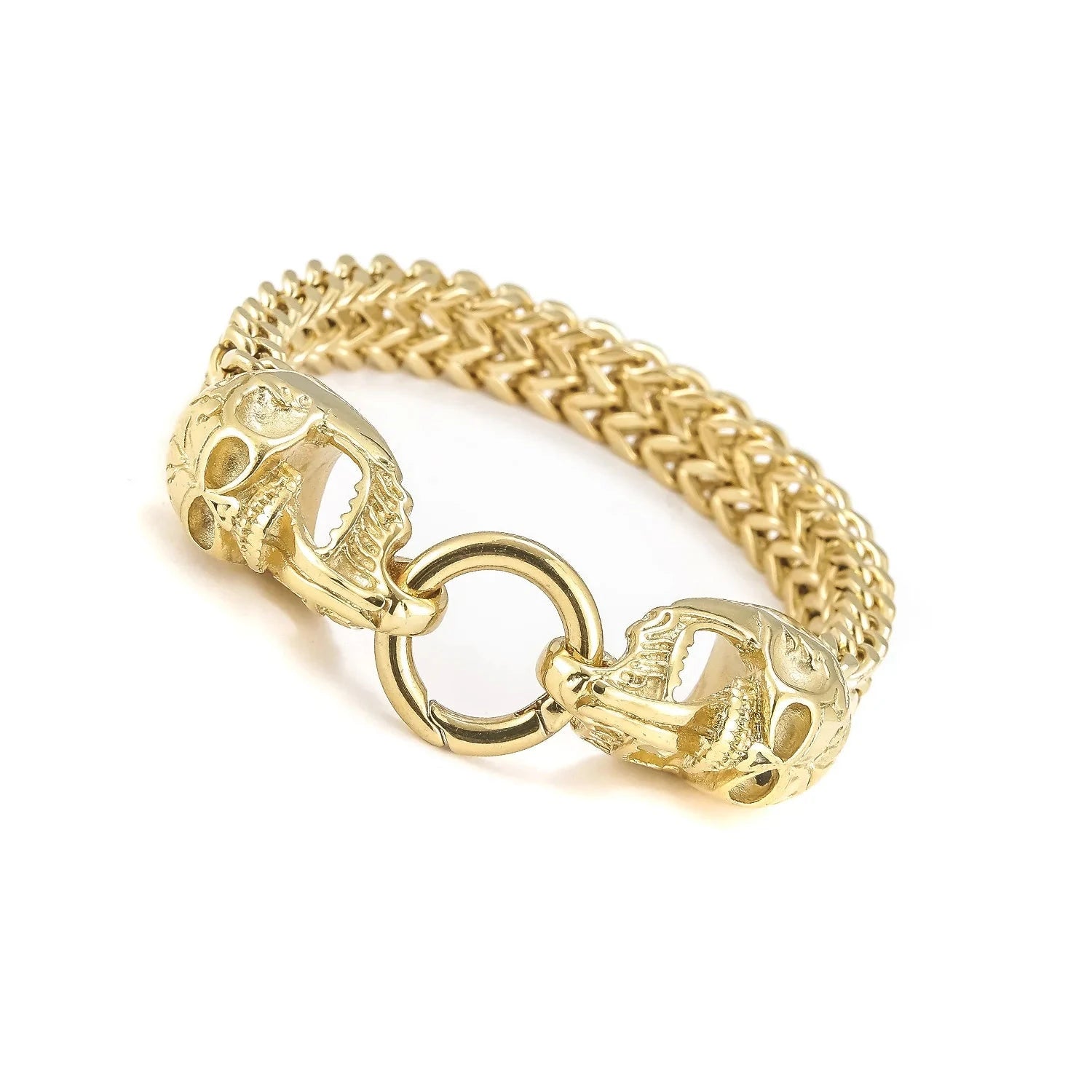 Βραχιόλι με Κρανία για Άντρες χρυσό