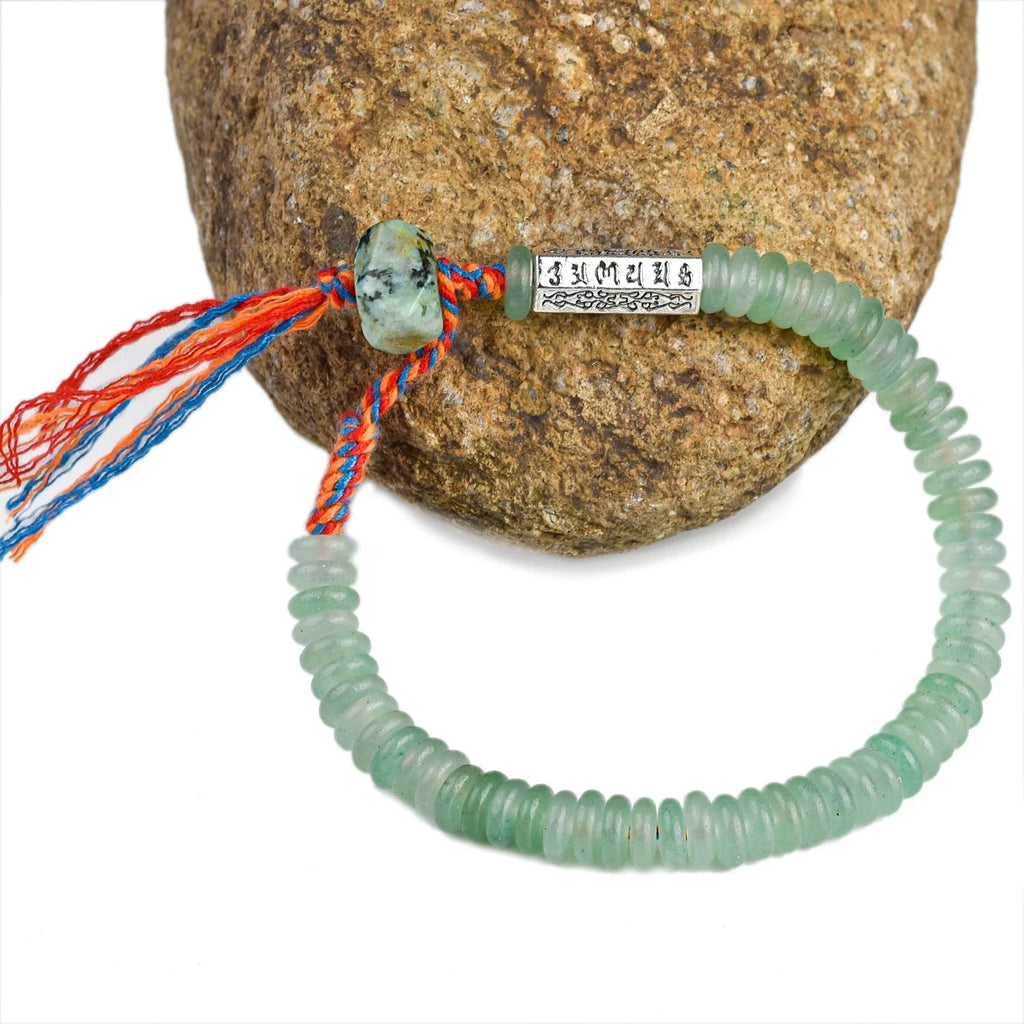 Βουδιστικό Θιβετανικό Βραχιόλι από Χάντρες Αβεντουρίνη