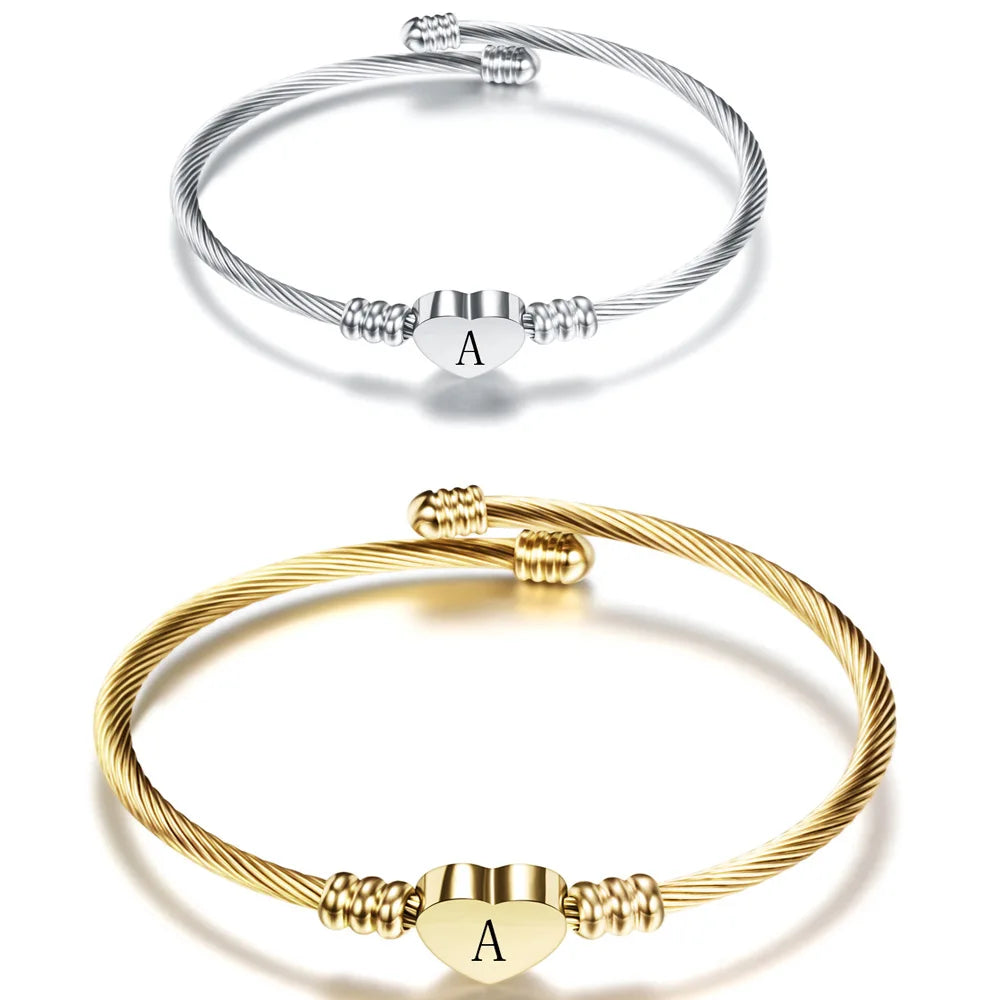 Βραχιόλι καρδιά με αρχικό 