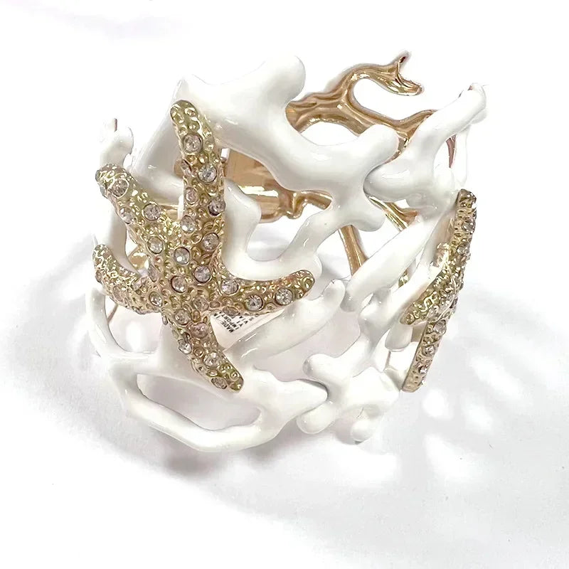 Bracelet Corail et Etoile de Mer blanc