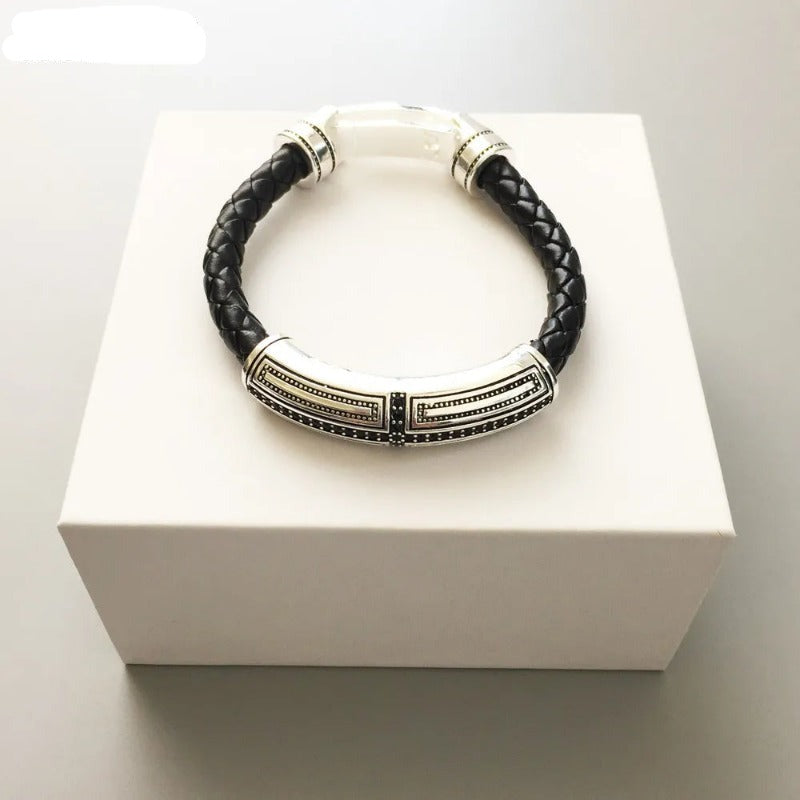 Βραχιόλι Rustic Σταυρός από Δέρμα - Exception®