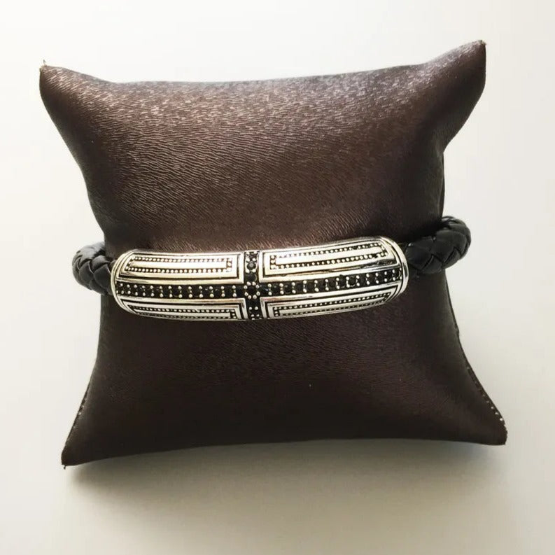 Bracelet Croix Rustique en Cuir - Exception®