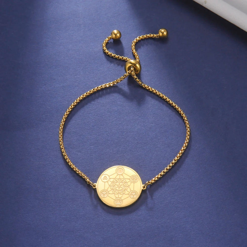 Βραχιόλι Κύβος του Μετατρών Προστασίας χρυσό