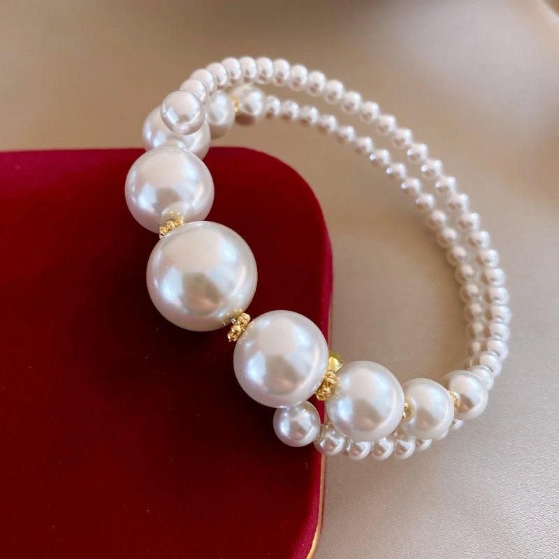 Bracelet de Charme en Perles Blanches