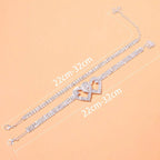 Βραχιόλι αστραγάλου με καρδιά και στρας για γυναίκα