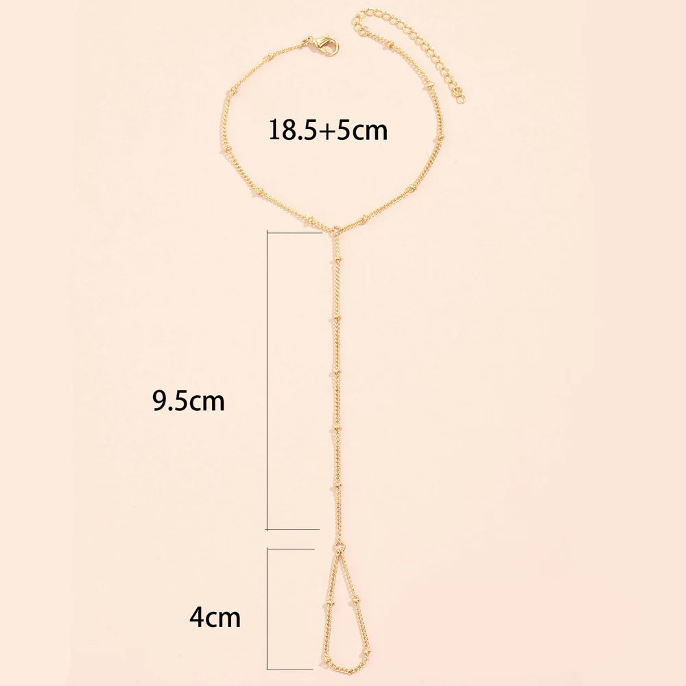 Bracelet de Main Bijou Chaîne Main & Doigt Femme