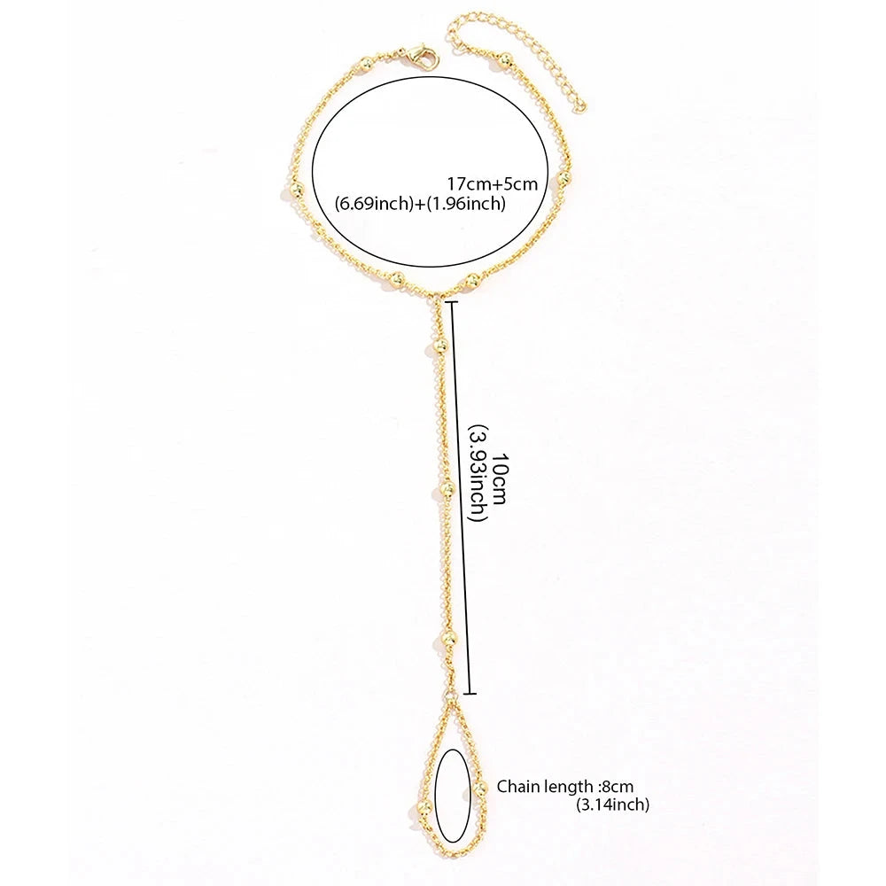 Βραχιόλι Χειρός με Μπάλες Κόσμημα Γυναικείο Αλυσίδα Χειρός & Δαχτύλου χρυσό