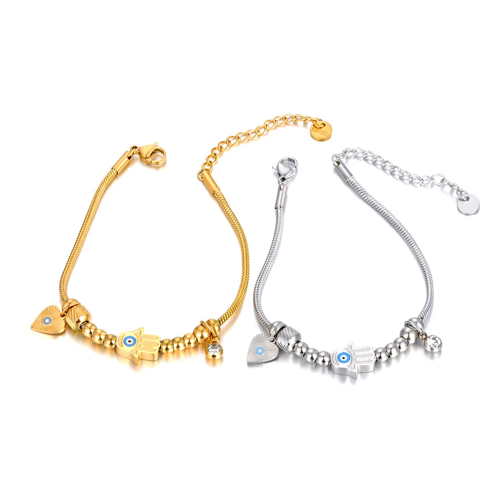 Βραχιόλι Προστασίας με Χέρι της Φατμά και Μπλε Μάτι