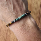 Βραχιόλι Προστασίας από Φυσικές Πέτρες Μάτι της Τίγρης και Αμαζονίτης 