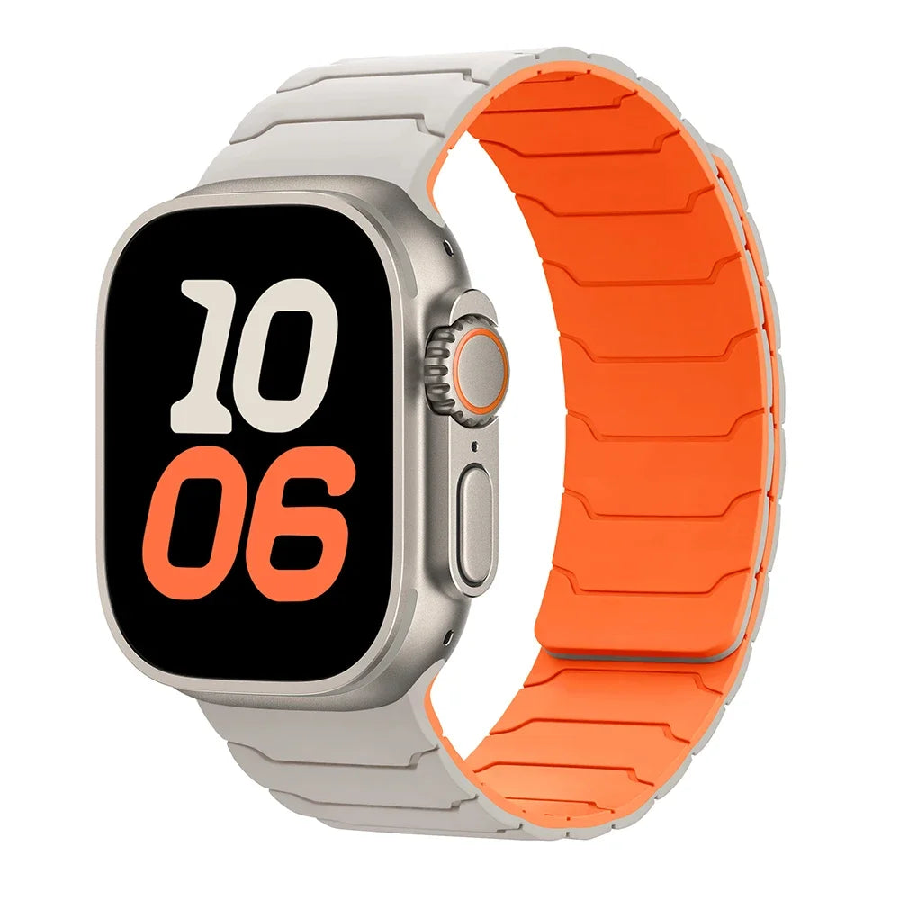 Μαγνητικό λουράκι αντικατάστασης για Apple Watch λευκό πορτοκαλί