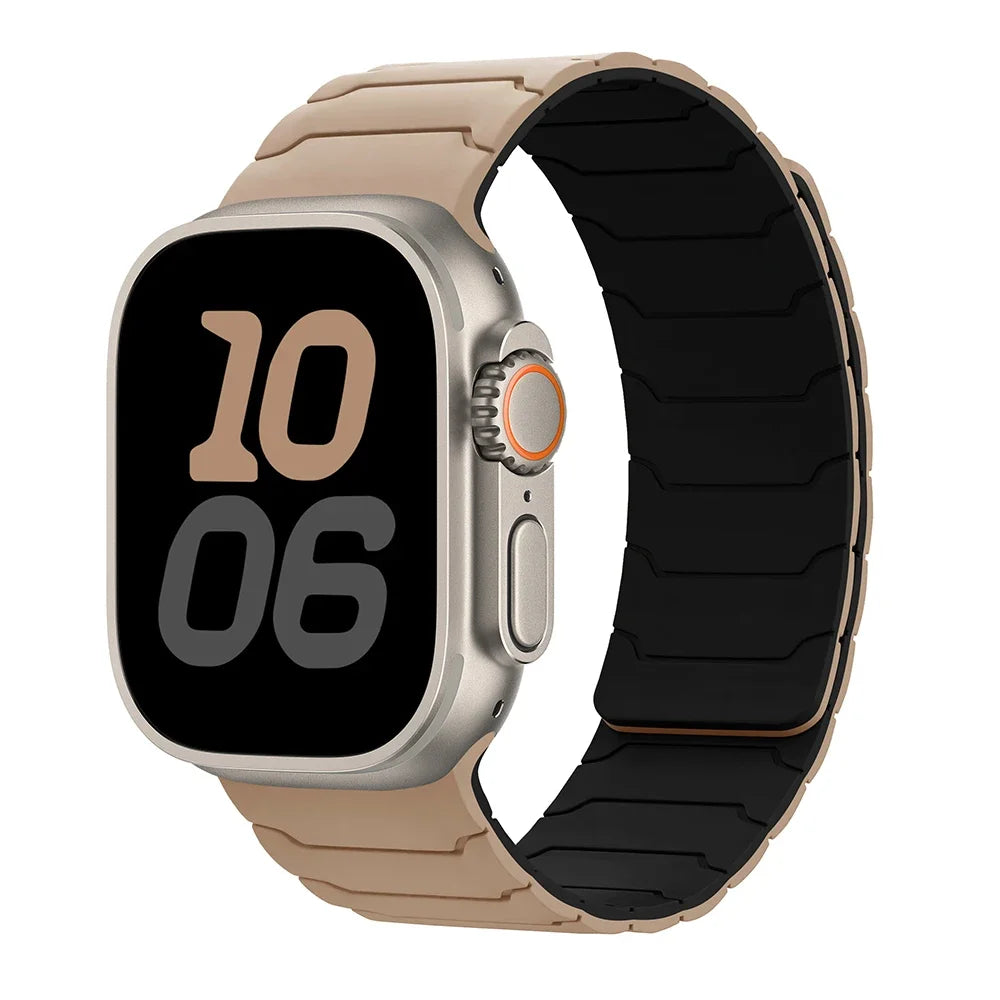 Μαγνητικό λουράκι αντικατάστασης για Apple Watch μπεζ μαύρο