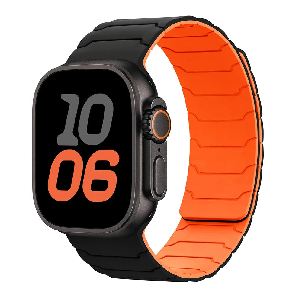 Μαγνητικό λουράκι αντικατάστασης για Apple Watch μαύρο πορτοκαλί