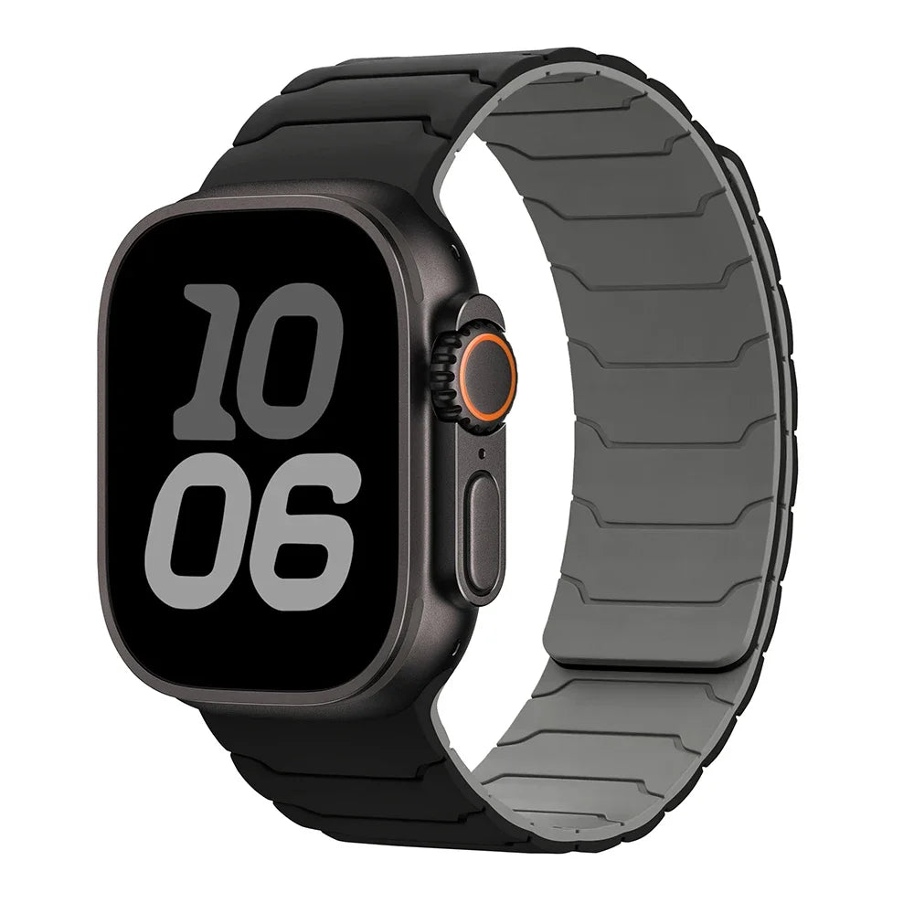 Μαγνητικό λουράκι αντικατάστασης για Apple Watch μαύρο γκρι