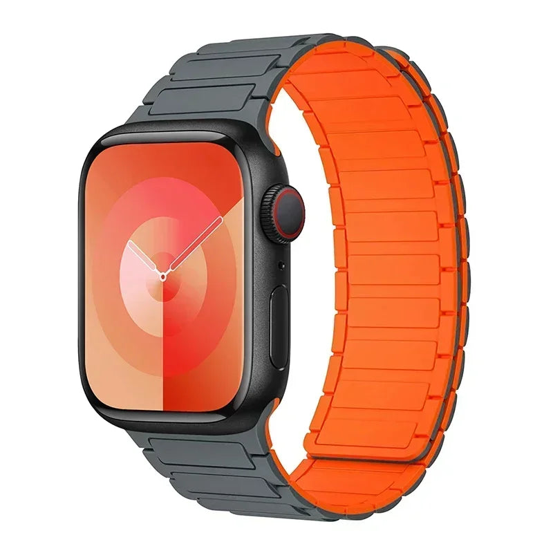 Μαγνητικό ανταλλακτικό λουράκι για Apple Watch γκρι πορτοκαλί