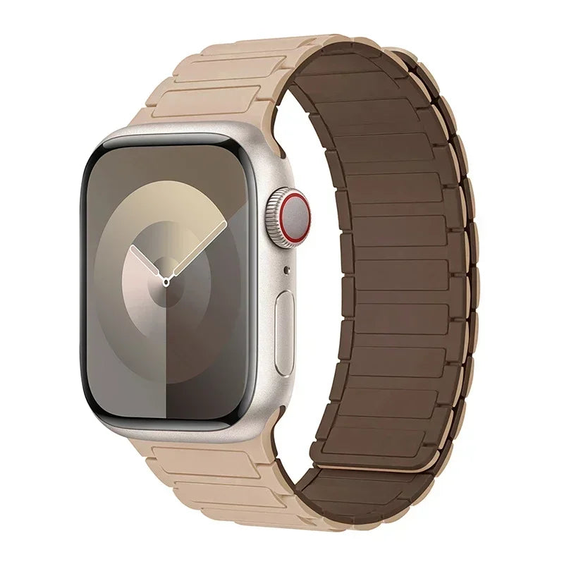 Μαγνητικό ανταλλακτικό λουράκι για Apple Watch μπεζ καφέ