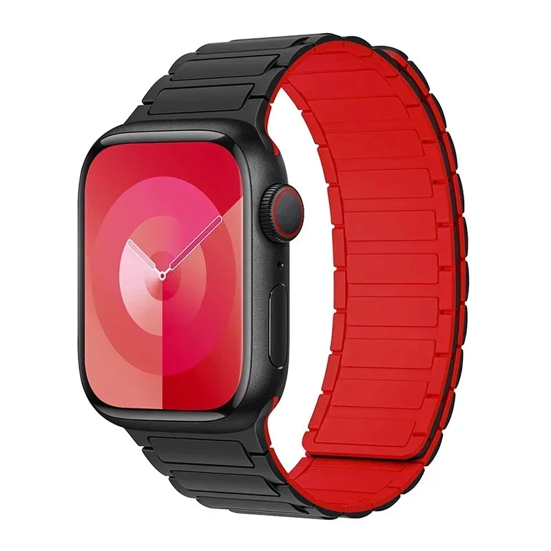 Μαγνητικό ανταλλακτικό λουράκι για Apple Watch μαύρο κόκκινο