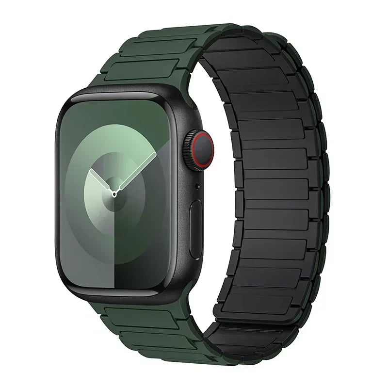 Μαγνητικό ανταλλακτικό λουράκι για Apple Watch πράσινο μαύρο